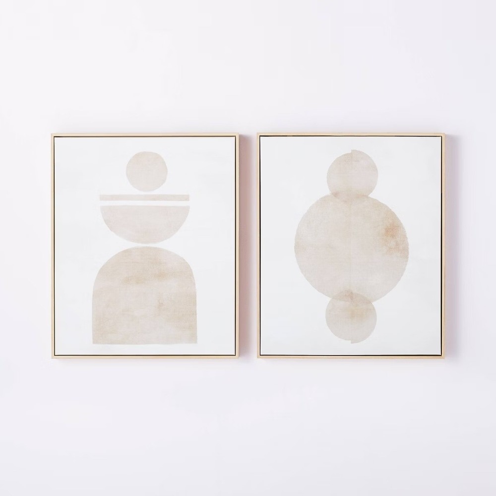 20x24 Canvas‎ Abstract Shapes Framed Art Brown - Threshold Studio McGee, Target
